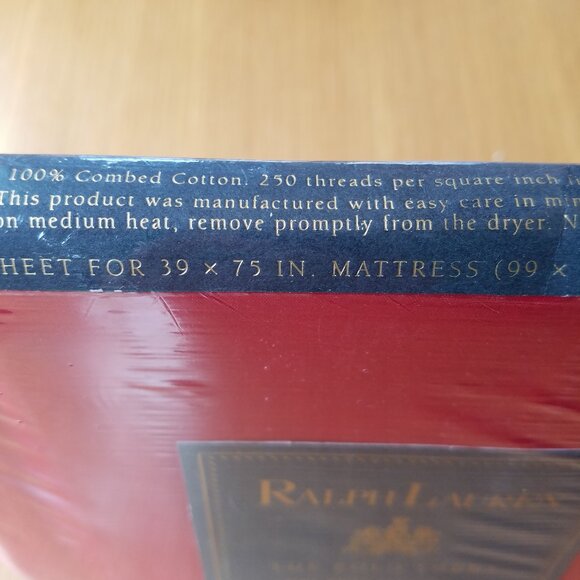 NoS Twin Sheets Set Ralph Lauren The Polo Sheet Red - Picture 10 of 12